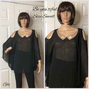 Be.You.tiful Bead Detailed Cold Shoulder Top